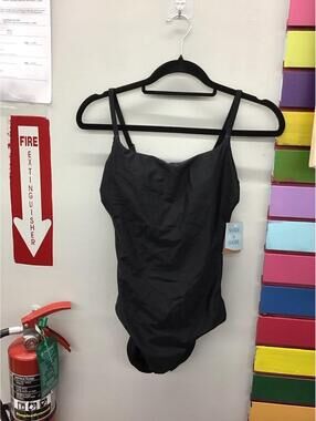 Shade & shore one piece black swimsuit medium new soft from JCPenney